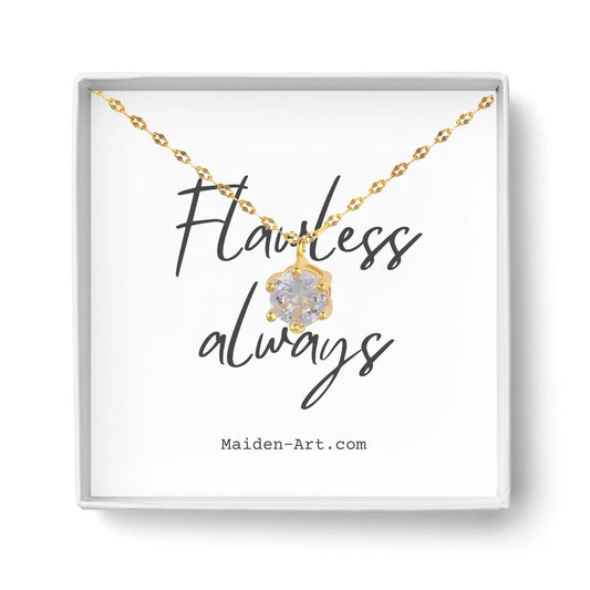 14K Gold Plated Solitaire Necklace